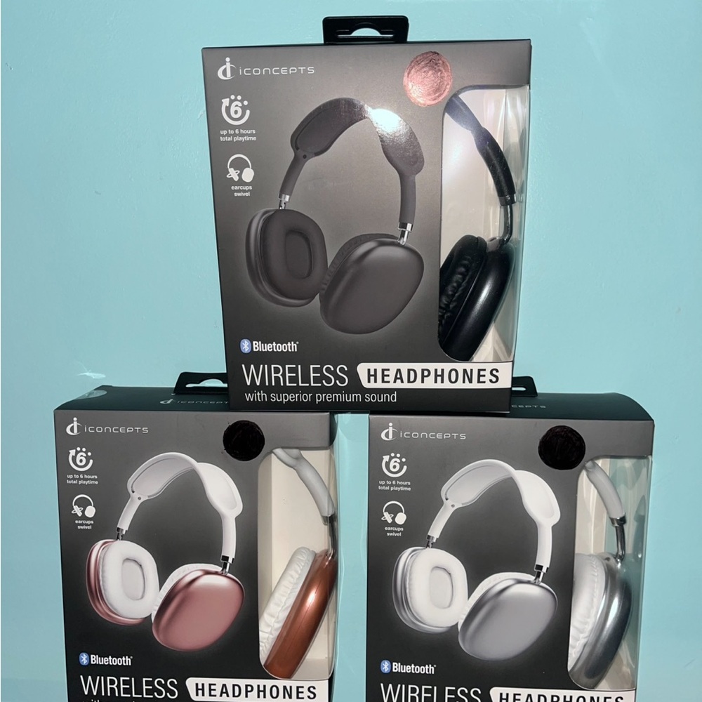 Wireless Headphones - Black, White, and Rose Gold